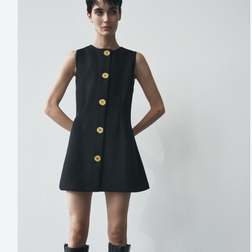 Elegant Black Button-Down Dress